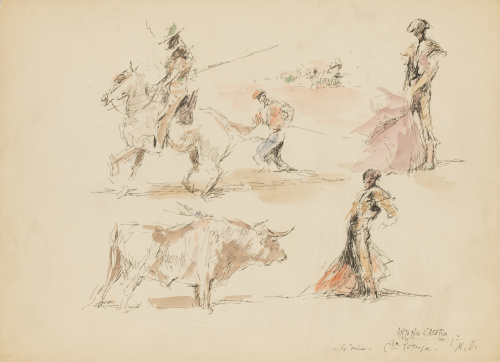 ANTONIO CASERO SANZ (Madrid 1898-1973)Pareja de escenas tau