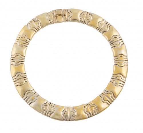 Conjunto de dos collares y dos pulseras de plata vermeille 