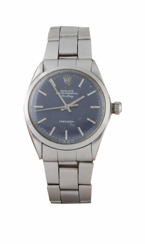 Reloj ROLEX AIR KING 5.500 en acero, esfera azul