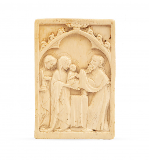 La presentación de Jesús en el temploPlaca de marfil tall