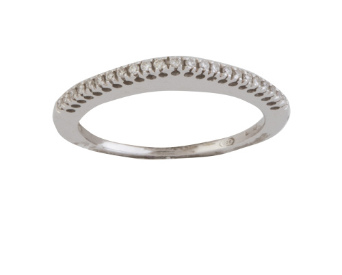 Sortija media alianza de brillantes con perfil plano fino e