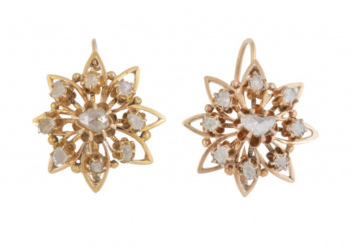 Pendientes victorianos S. XIX con estrella de diamantes