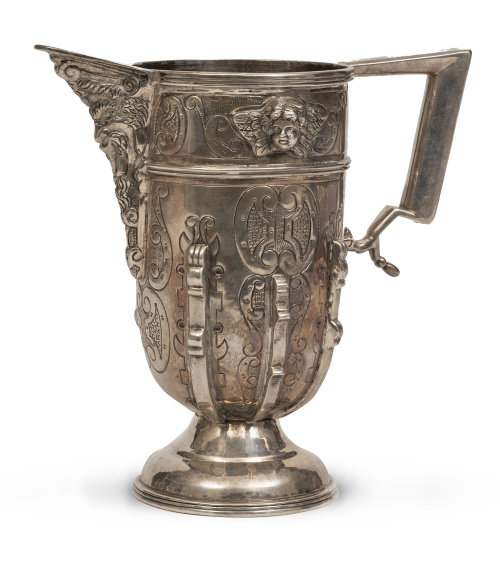 Jarro de pico de plata de ley 925. Con marcas, marcado "oto