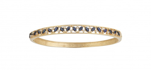 Pulsera rígida con decoración de zafiros talla navette entr