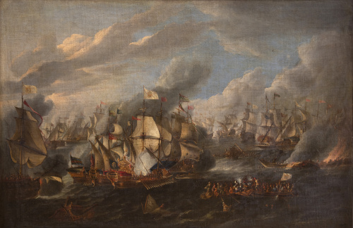 ESCUELA ESPAÑOLA, SIGLO XVIIICombate naval entre cristian