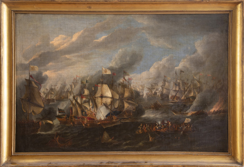 ESCUELA ESPAÑOLA, SIGLO XVIIICombate naval entre cristian