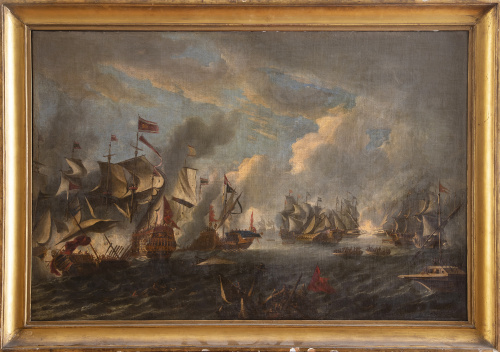ESCUELA ESPAÑOLA, SIGLO XVIIICombate naval entre cristian