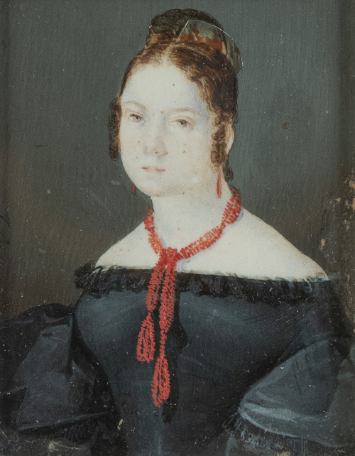 ESCUELA ESPAÑOLA, SIGLO XIXRetrato de dama con collar de 