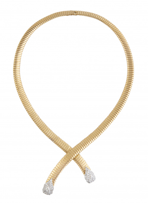 Collar de tubo de gas años 50, con frente cruzado donde las