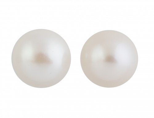 Pendientes dormilonas con botón de perlas cultivadas 