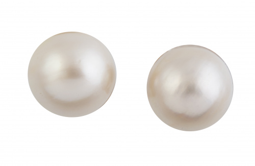 Pendientes dormilonas con perlas mabe 