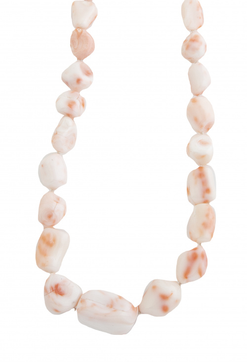 Collar de coral de piel de ángel con grandes cuentas irregu