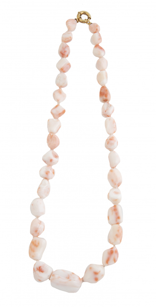 Collar de coral de piel de ángel con grandes cuentas irregu