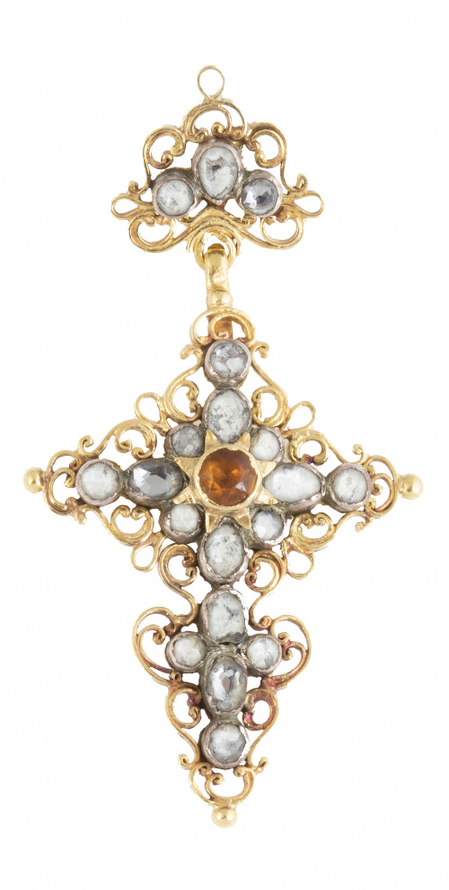 Venera ibicenca S. XIX con base de oro grabado y con trabaj