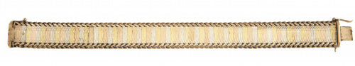 Pulsera con diseño de banda articulada en oro tricolor, con