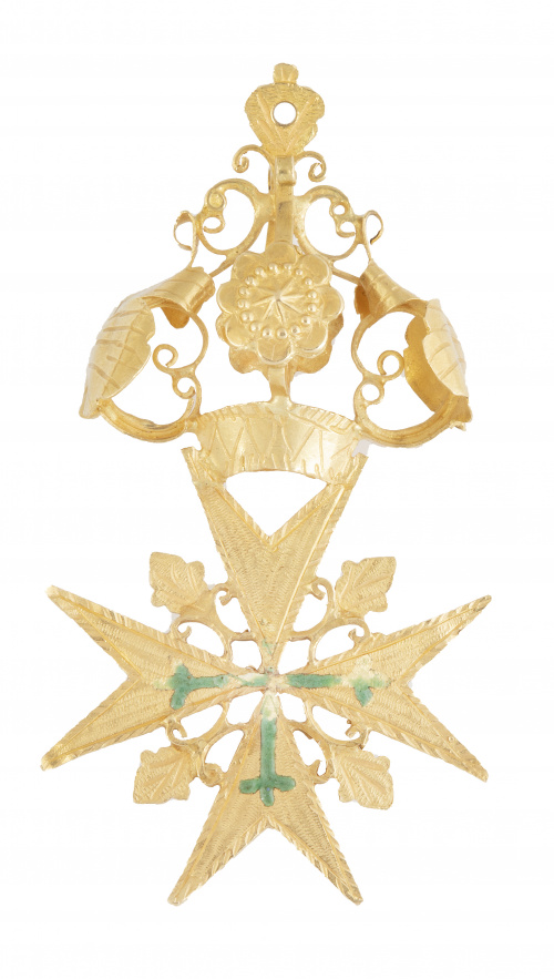 Colgante de Cruz de Malta Coronada S. XVIII-XIX