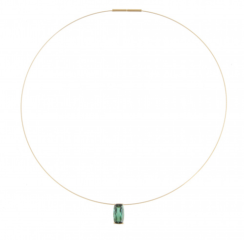 Collar con turmalina verde de 4 ct