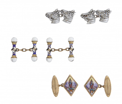 Lote de tres parejas de gemelos de pp.S XX