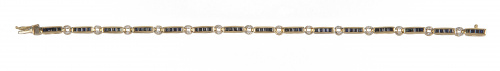 Pulsera con bandas de zafiros talla carré entre arcos de br