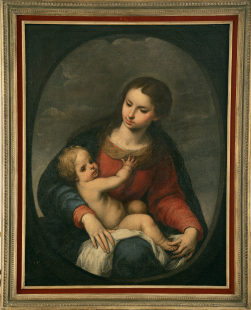 ESCUELA ANDALUZA, SIGLO XVIIVirgen con Niño inserta en un