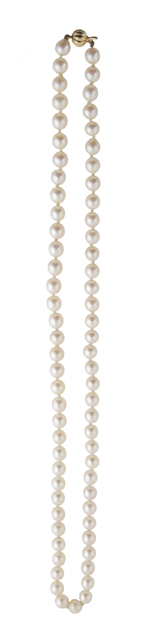 Collar de un hilo de perlas cultivadas con cierre de esfera