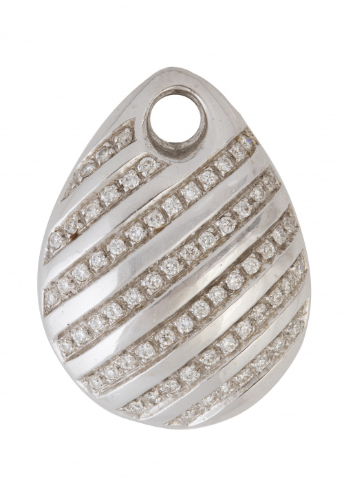 Colgante con diseño de gota con bandas oblícuas de brillant