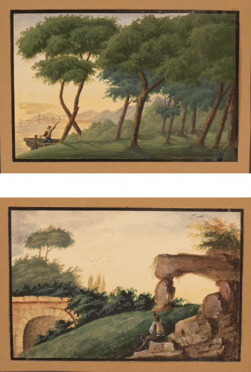 B.S. VARANDA, 1848Pareja de paisajes con figuras