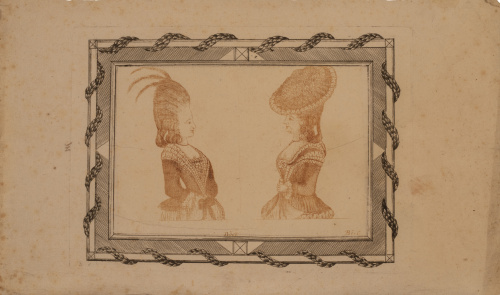 BÖCK, SIGLO XIXEstudio de dos dama de perfil