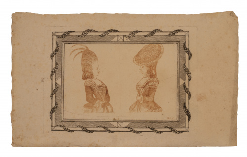 BÖCK, SIGLO XIXEstudio de dos dama de perfil