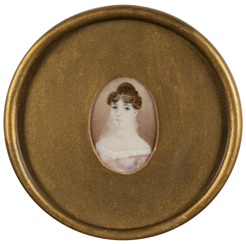 ESCUELA ESPAÑOLA, SIGLO XIXRetrato de dama con vestido ro