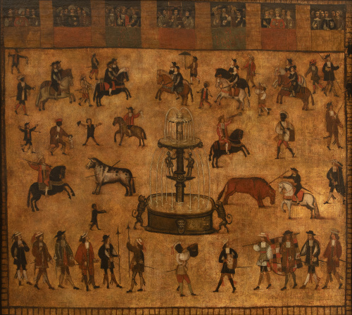 ESCUELA VIRREINAL PERUANA, SIGLO XVIICorrida de toros en 