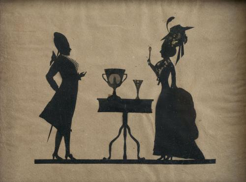 ESCUELA ALEMANA, C. 1770Silueta de una pareja galante con