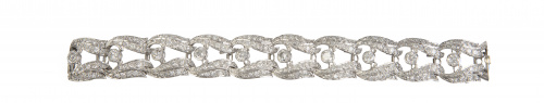 Brazalete articulado de brillantes con diez centros a modo 
