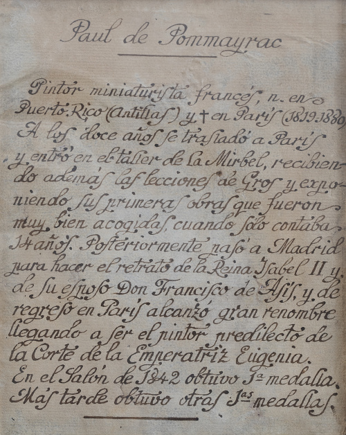 PIERRE PAUL DE POMMAYRAC (1807-1880)Retrato de dama en un