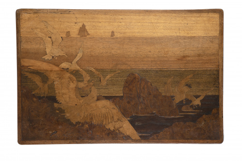 Dos mesas nido Art Nouveau de diferente tamaño. Firmadas.