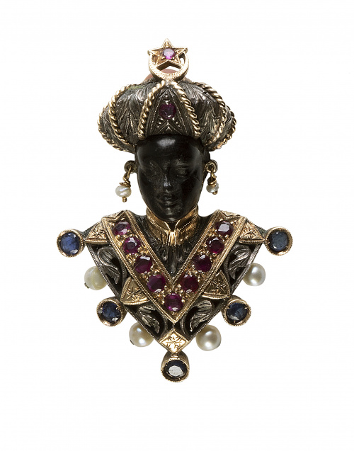 Colgante Moretto NARDI años 60 con rubíes, zafiros, perlas 