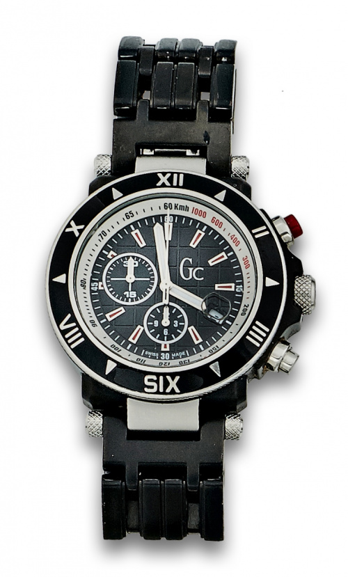 Reloj de pulsera GC con papeles y estuche original.