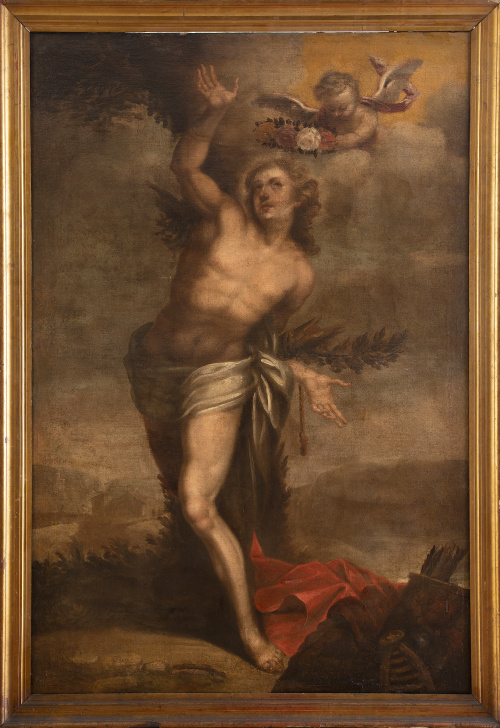 ESCUELA ESPAÑOLA, SIGLO XVIISan Sebastián sobre un paisaje