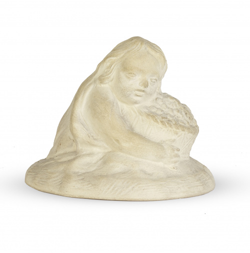 Niña.Molde en bizcocho.Alcora, S. XVIII.