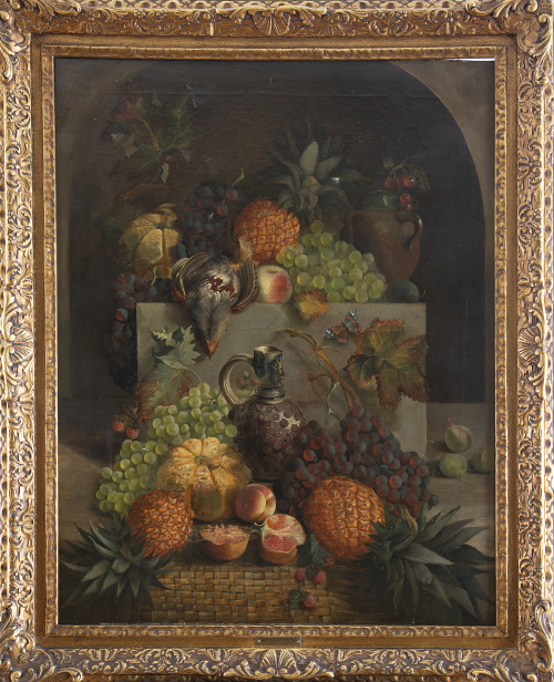 ESCUELA NEERLANDESA, SIGLO XIXBodegón con frutas y natura