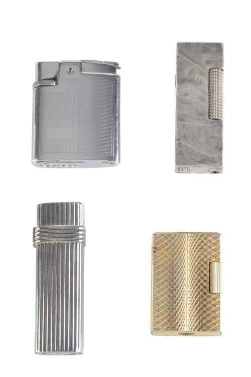 Lote de cuatro mecheros, DUNHILL, CHRISTIAN DIOR, RONSON y 