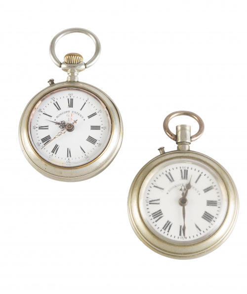 Lote de dos relojes lepine ROSKOPF PATENT en metal plateado