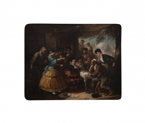 MANUEL RODRIGUEZ DE GUZMAN (1818-1867)Baile en un mesón