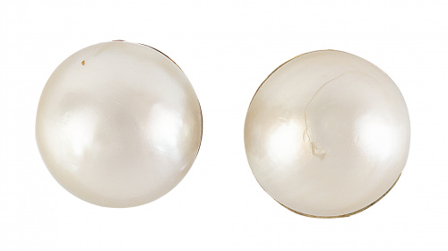 Conjunto de pendientes y sortija de perla mabe