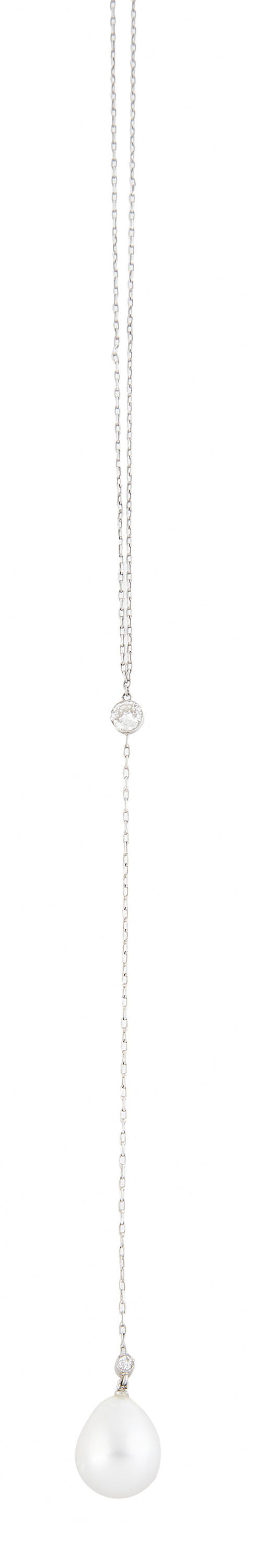 Pendentif con perilla de perla australiana y dos chatones d