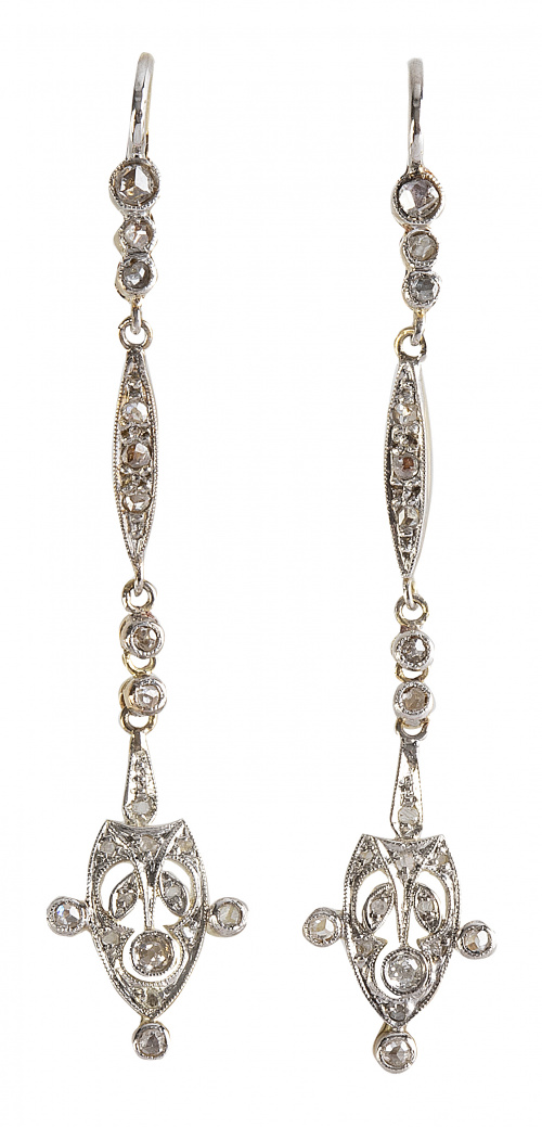 Pendientes largos Belle Epoque de brillantes y diamantes co
