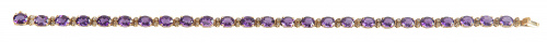 Pulsera rivière de amatistas de talla oval entre pareja de 