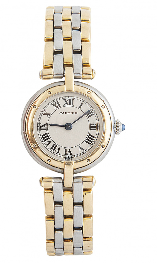 Reloj CARTIER panther Vendome de caja circular en acero y o