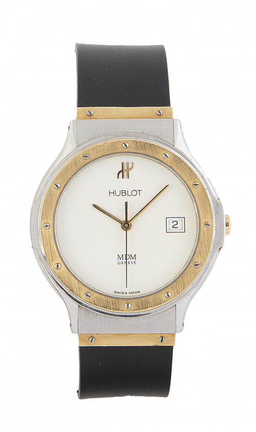 Reloj HUBLOT classic MDM de esfera blanca en acero y oro de