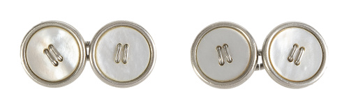 Gemelos dobles de pp. S. XX con diseño de botones de nácar